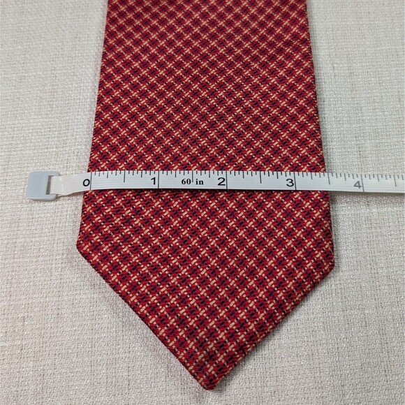 Brooks Brothers Makers 100% Silk Mens Tie Red White Blue Patriotic Check pattern - Picture 4 of 6
